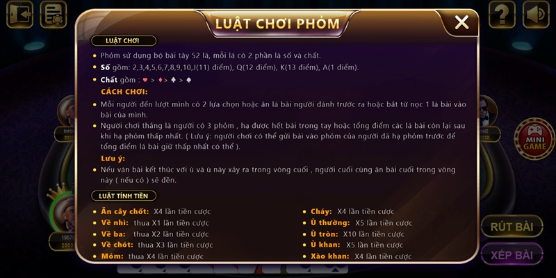 Lý giải sức hút game phỏm tại 68gamebai thông qua luật chơi