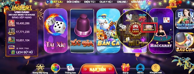 Mini poker 68 game bài đang rất phổ biến năm 2024