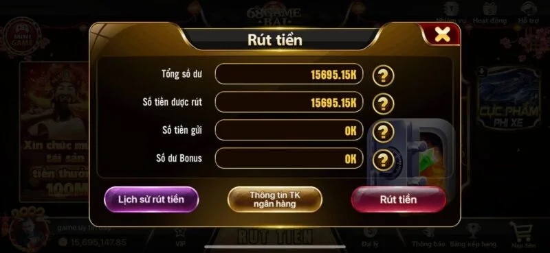 Rút tiền 68 game bài diễn ra vô cùng dễ dàng